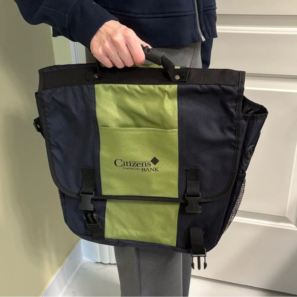 Laptop Bag Navy Green Black Men's Bag Work Bag Computer Bag